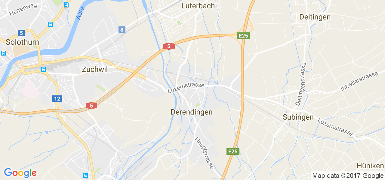 map de la ville de Derendingen