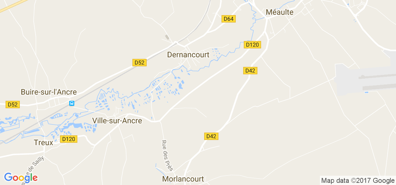 map de la ville de Dernancourt