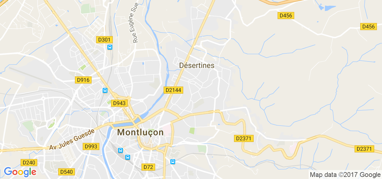 map de la ville de Désertines
