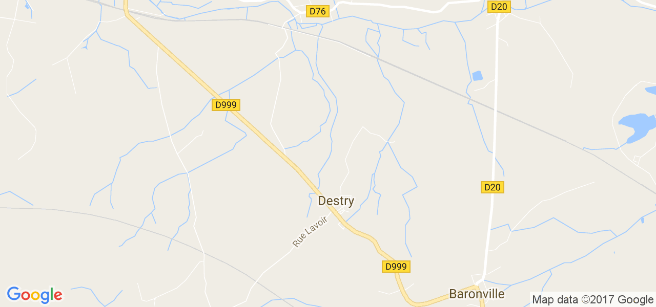 map de la ville de Destry