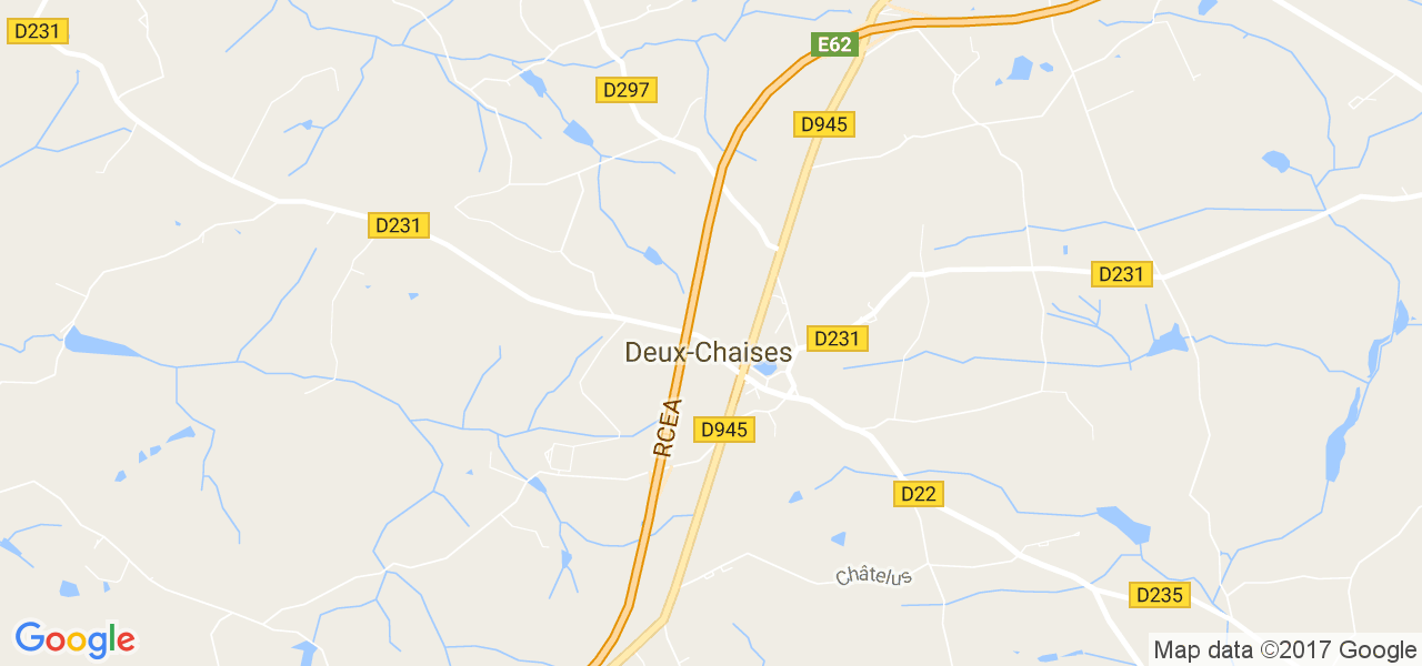 map de la ville de Deux-Chaises