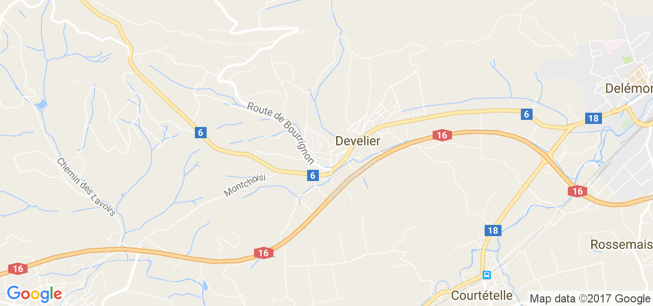 map de la ville de Develier