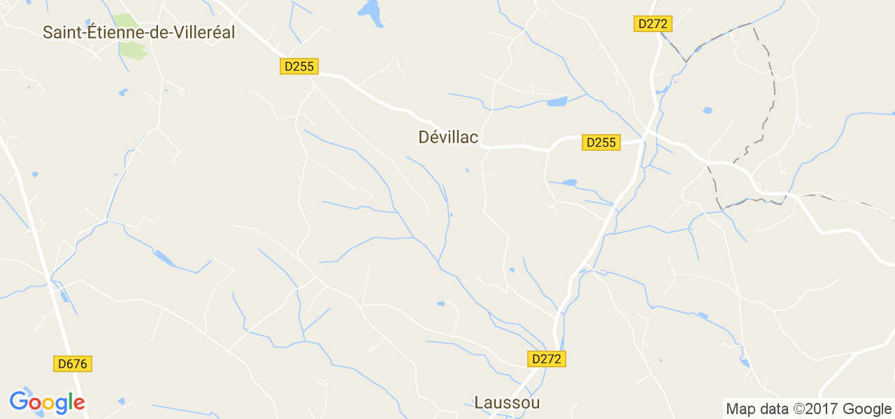 map de la ville de Dévillac