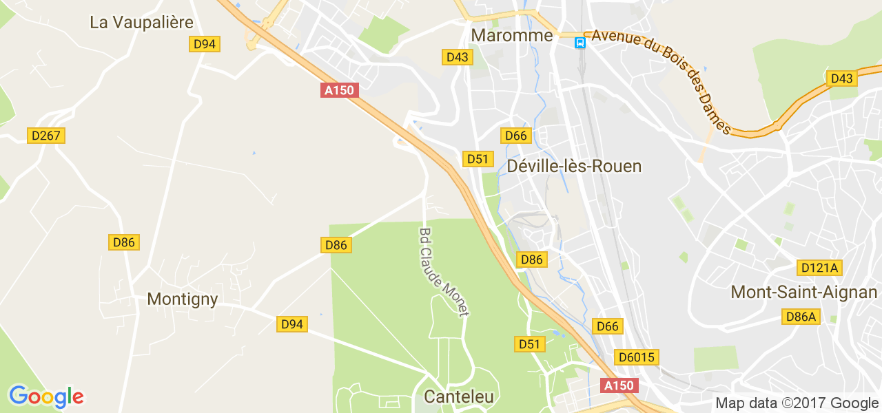 map de la ville de Déville-lès-Rouen