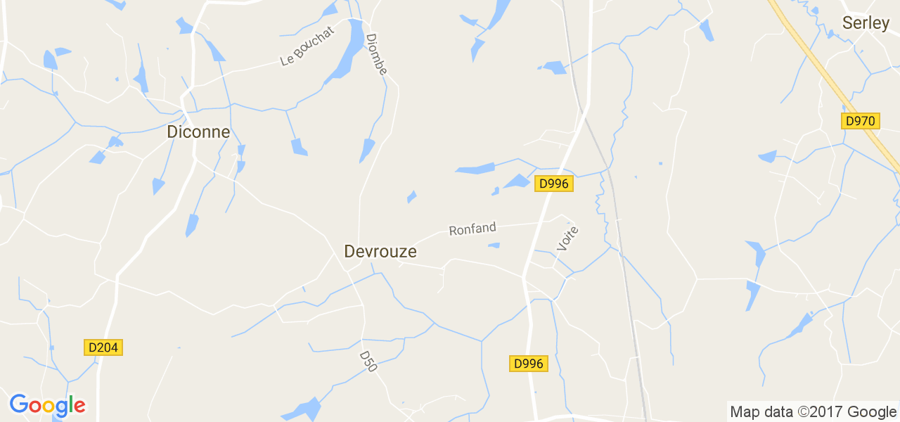 map de la ville de Devrouze