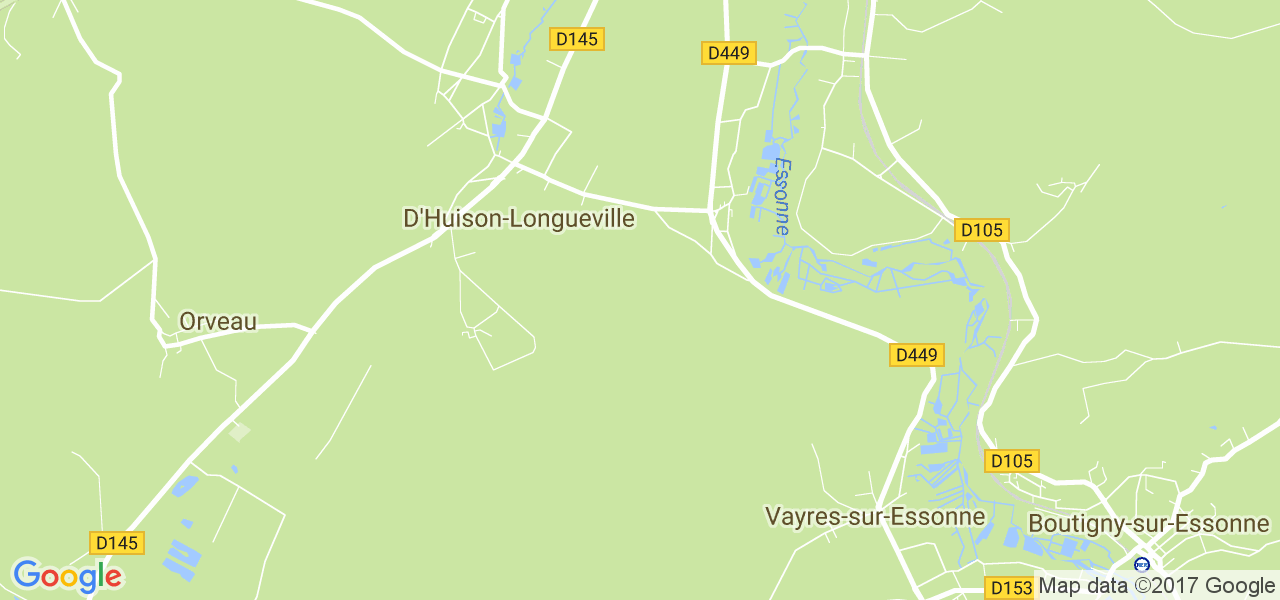 map de la ville de D'Huison-Longueville