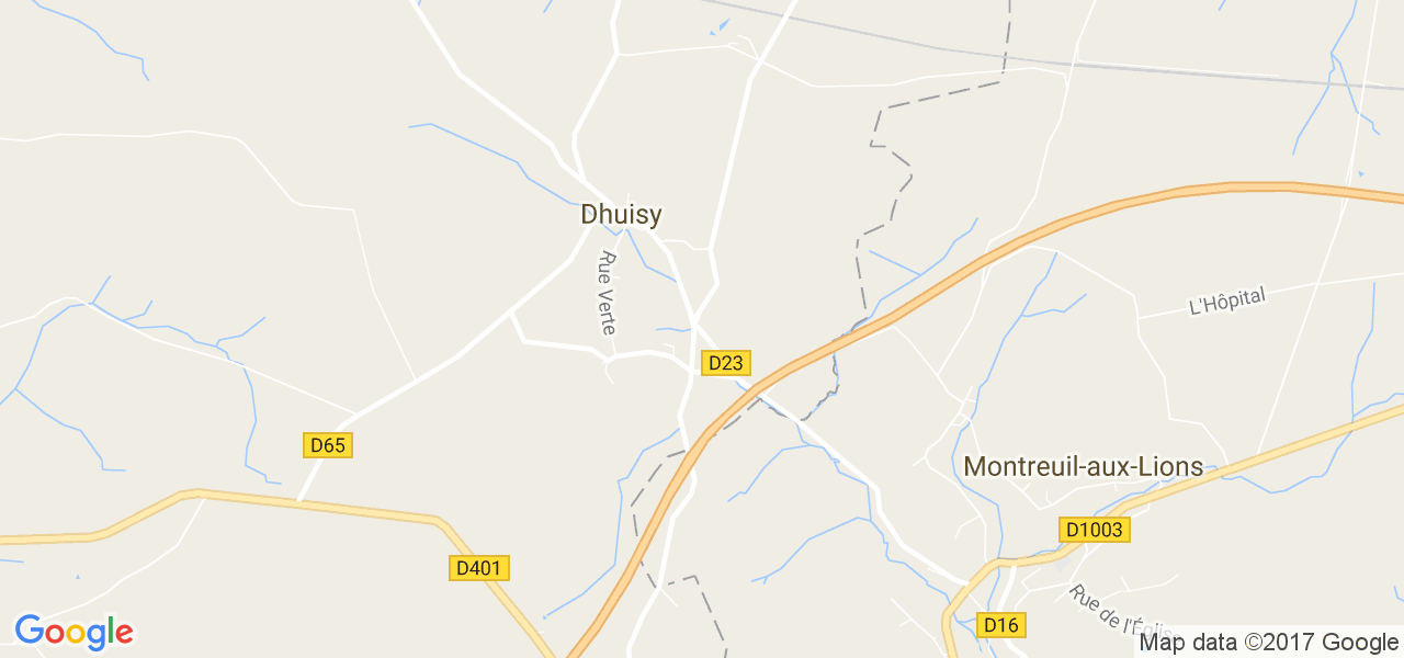 map de la ville de Dhuisy