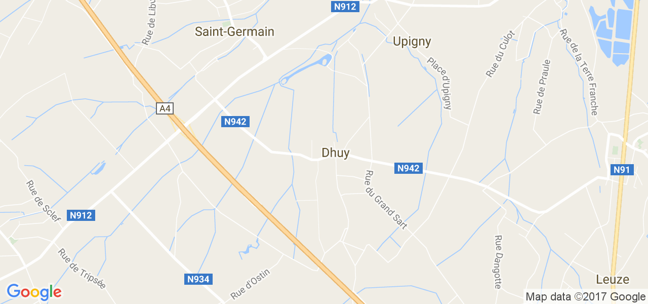 map de la ville de Dhuy