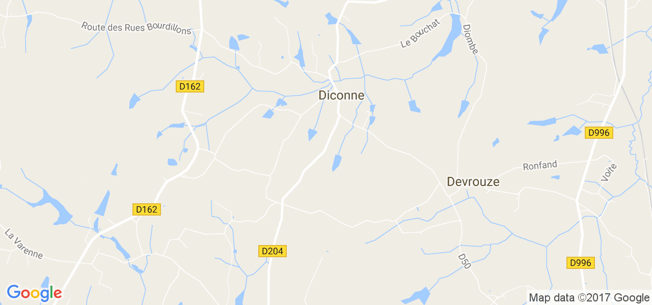 map de la ville de Diconne