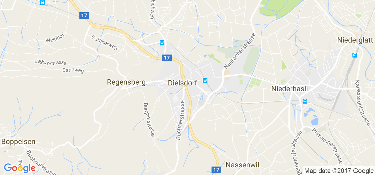 map de la ville de Dielsdorf