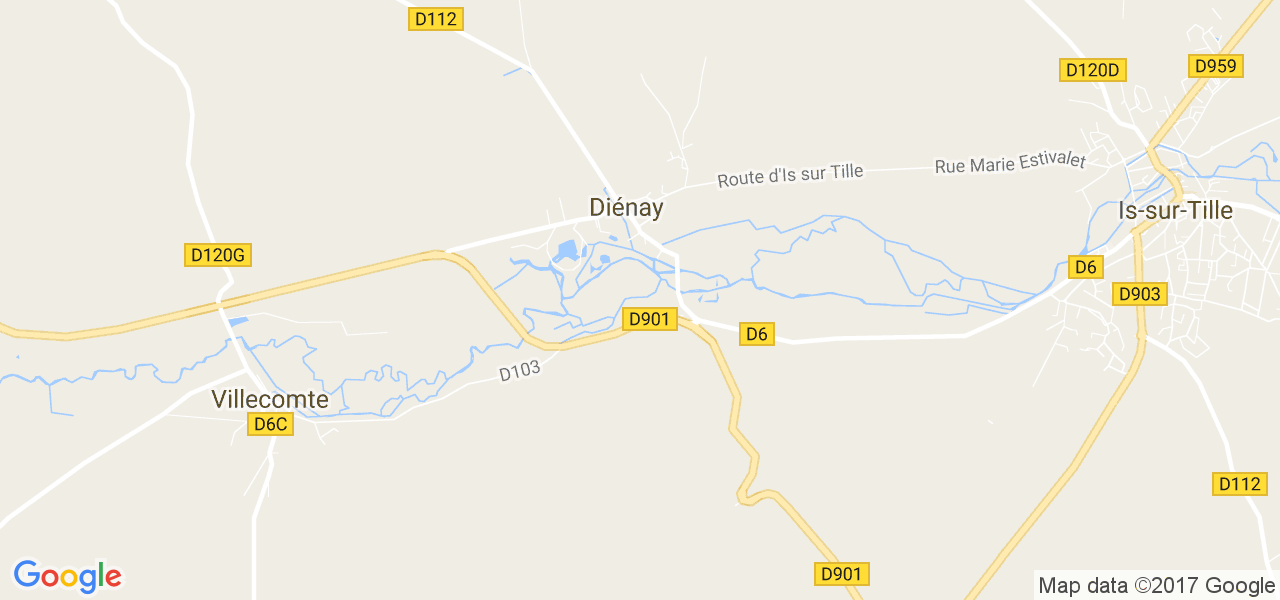 map de la ville de Diénay