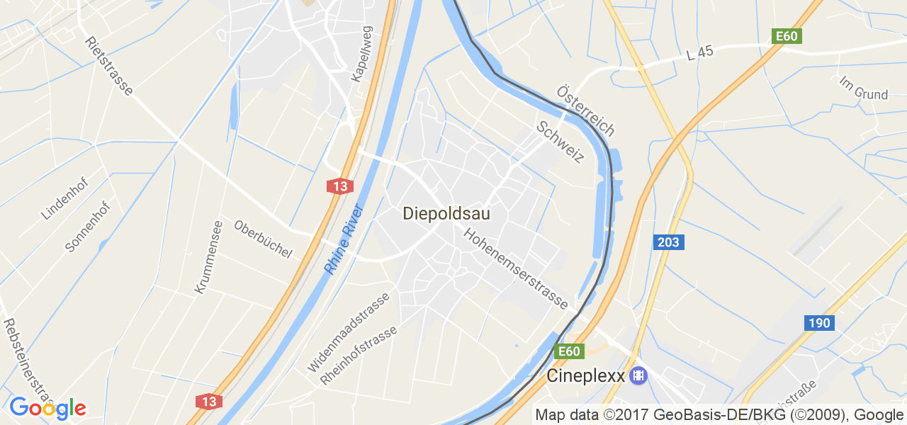 map de la ville de Diepoldsau