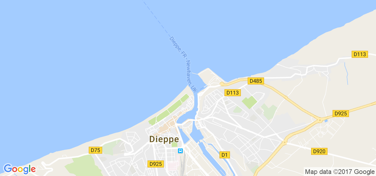 map de la ville de Dieppe