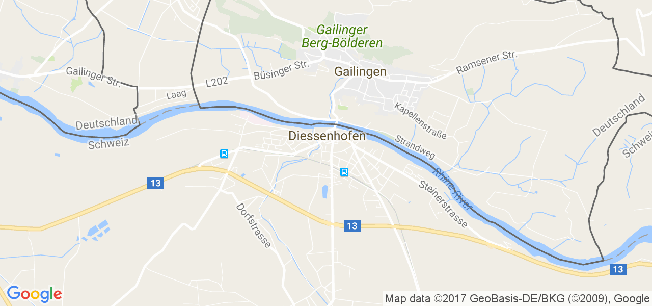 map de la ville de Diessenhofen