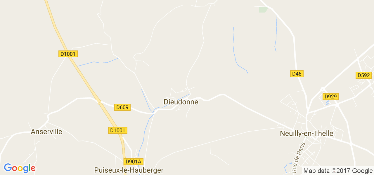 map de la ville de Dieudonné