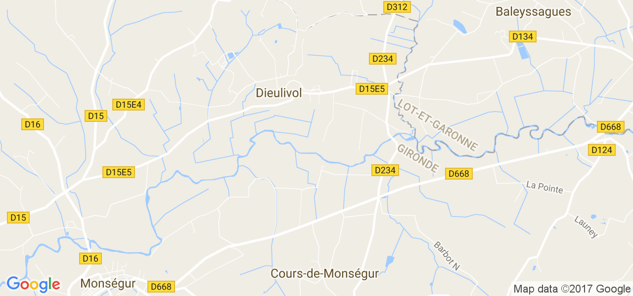 map de la ville de Dieulivol