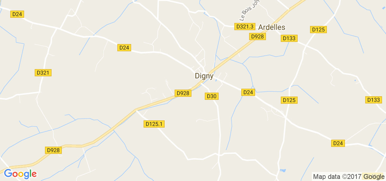 map de la ville de Digny