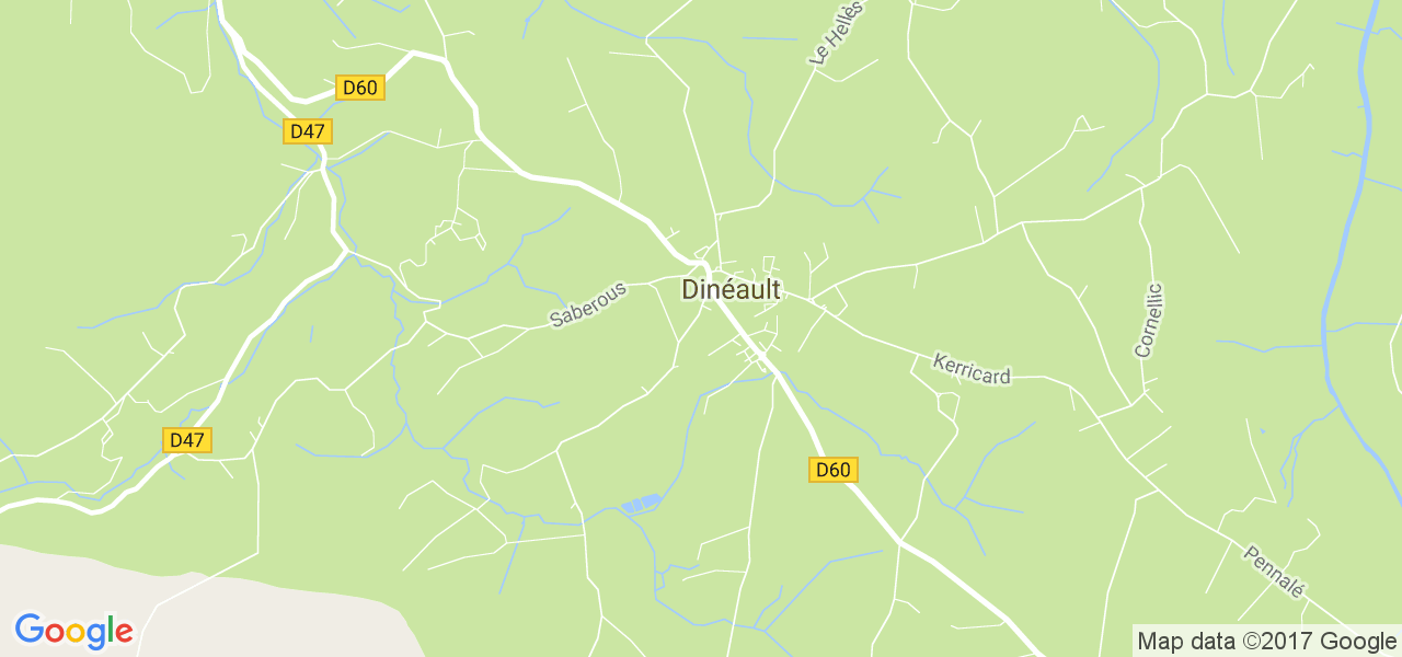 map de la ville de Dinéault