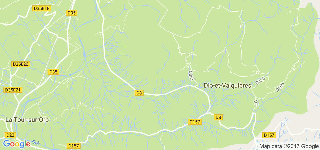 map de la ville de Dio-et-Valquières