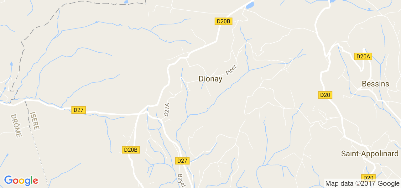 map de la ville de Dionay