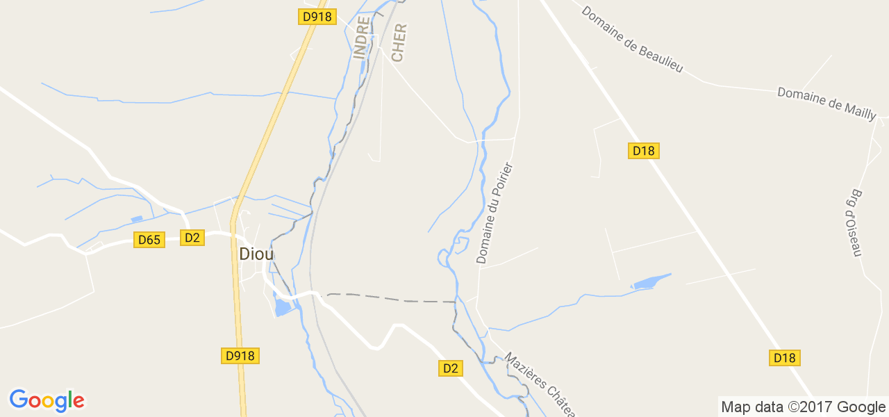map de la ville de Diou