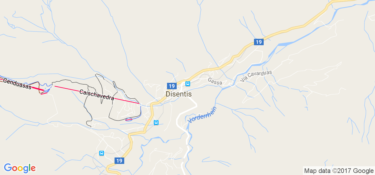 map de la ville de Disentis/Mustér