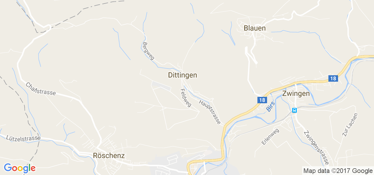 map de la ville de Dittingen