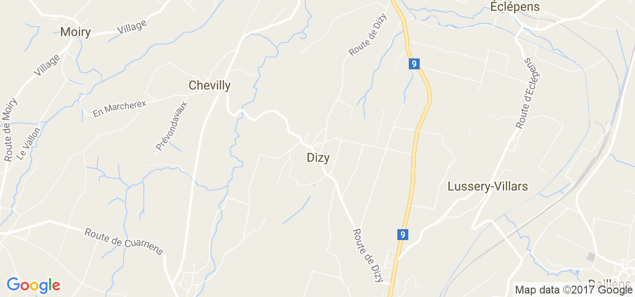 map de la ville de Dizy