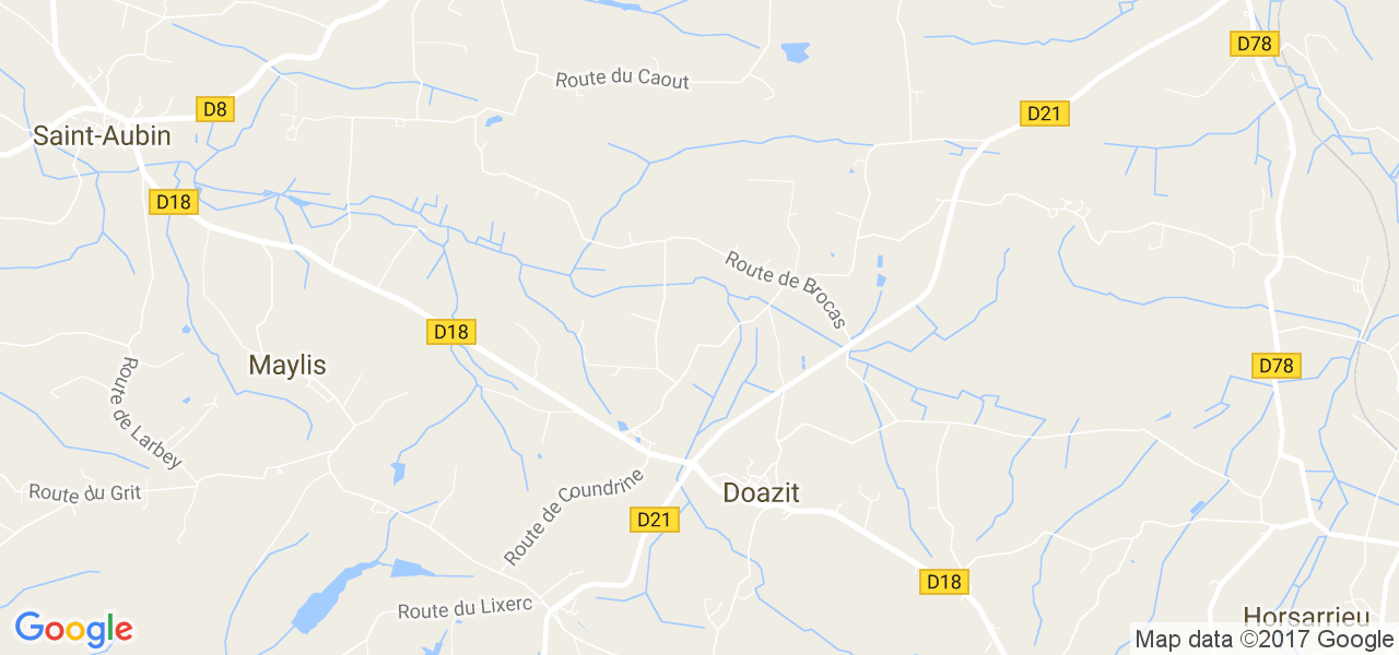 map de la ville de Doazit