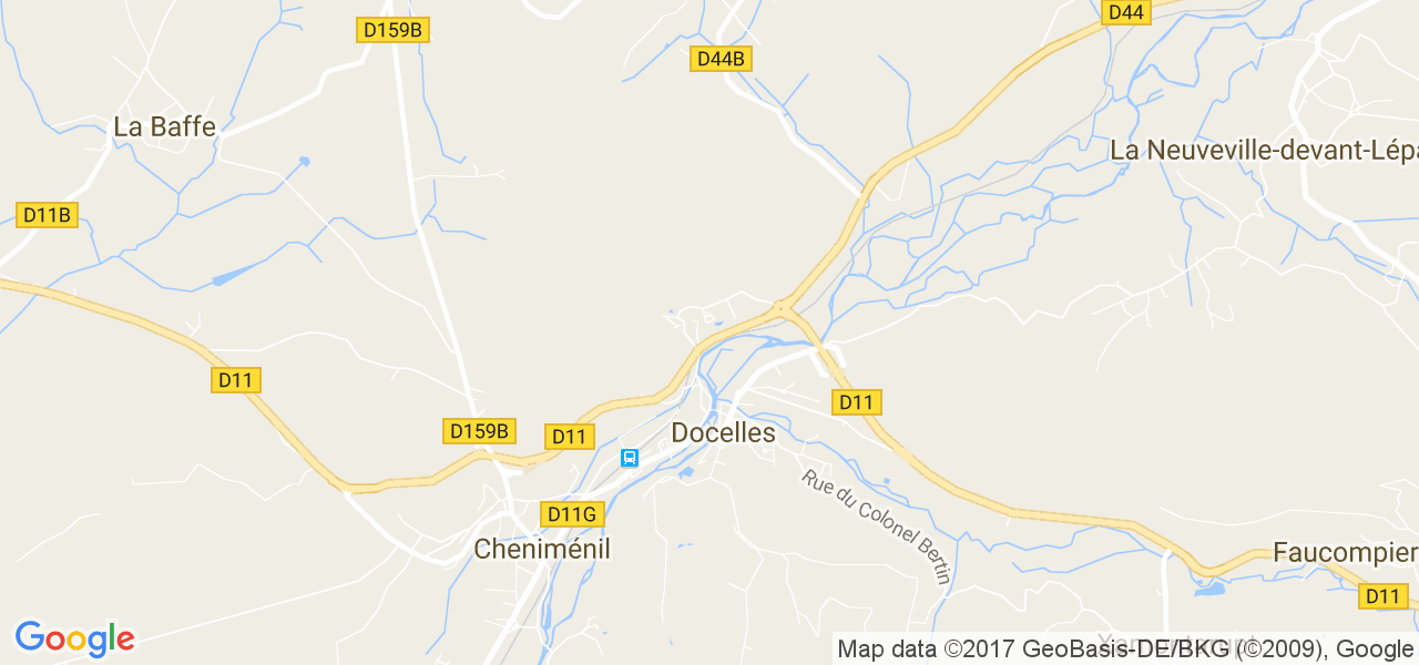 map de la ville de Docelles