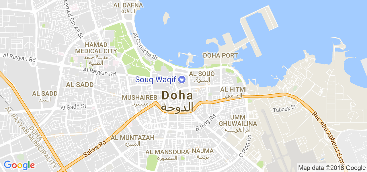 map de la ville de Doha