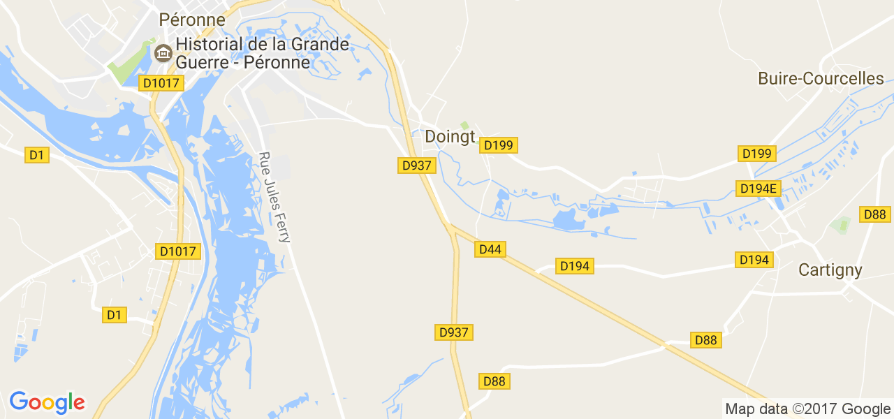 map de la ville de Doingt