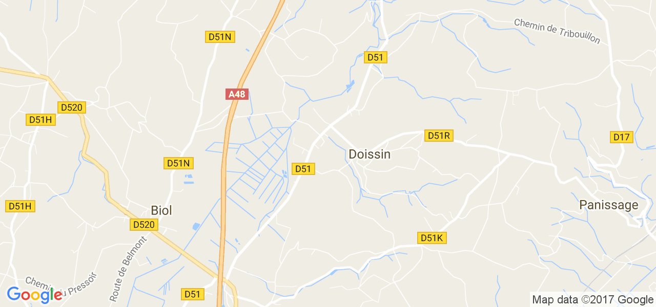 map de la ville de Doissin