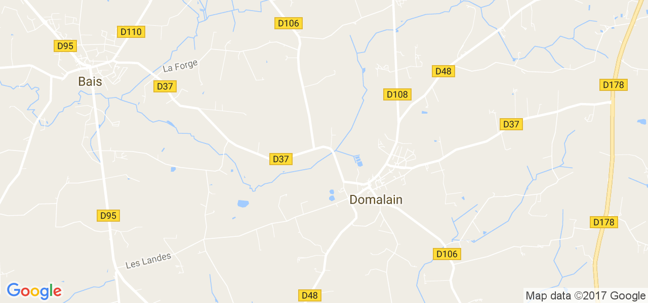 map de la ville de Domalain