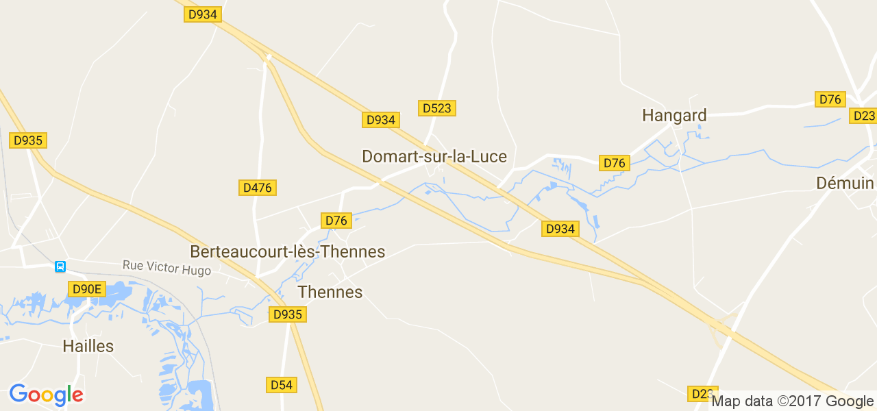 map de la ville de Domart-sur-la-Luce