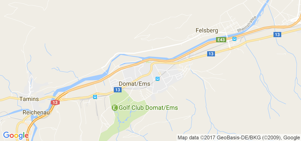 map de la ville de Domat/Ems