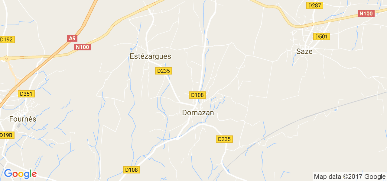 map de la ville de Domazan