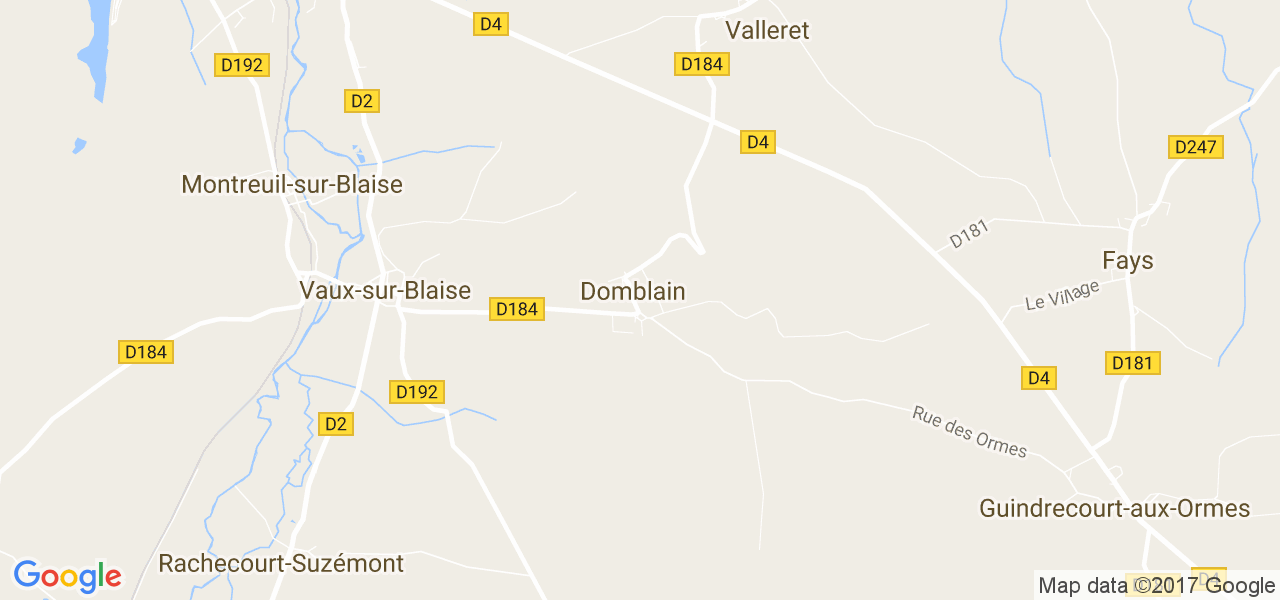 map de la ville de Domblain