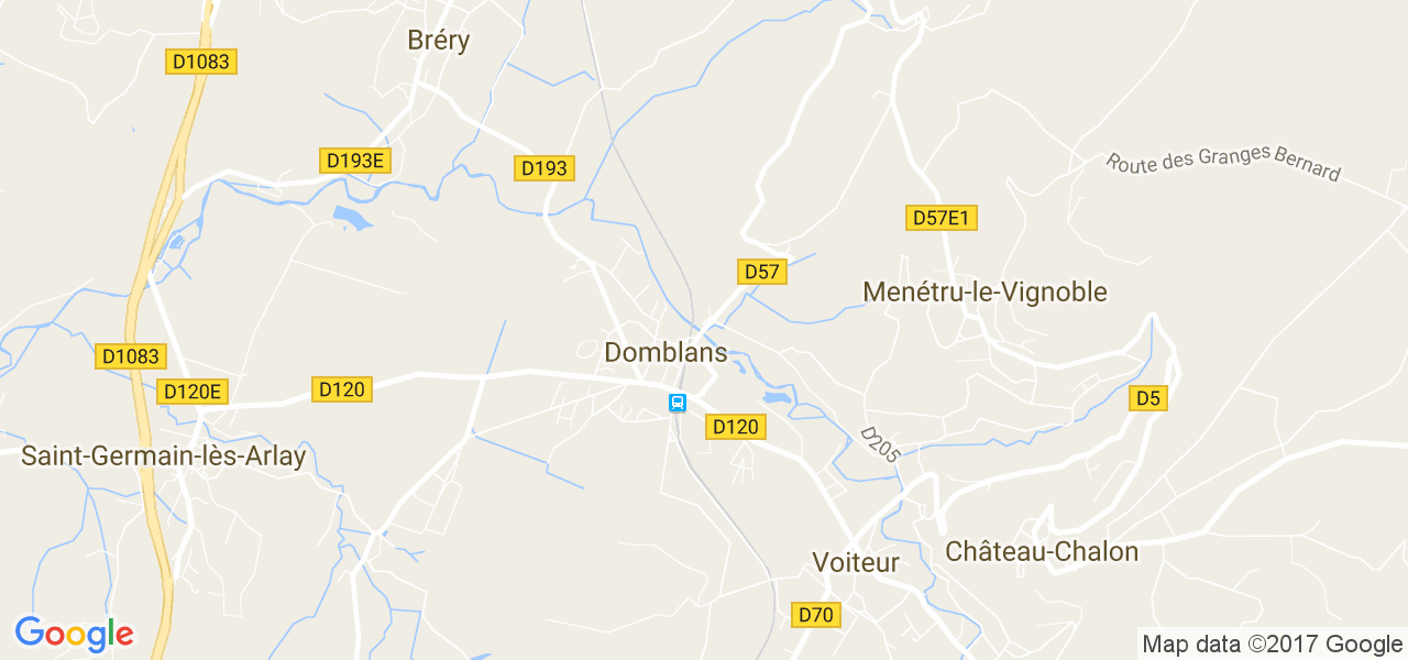 map de la ville de Domblans