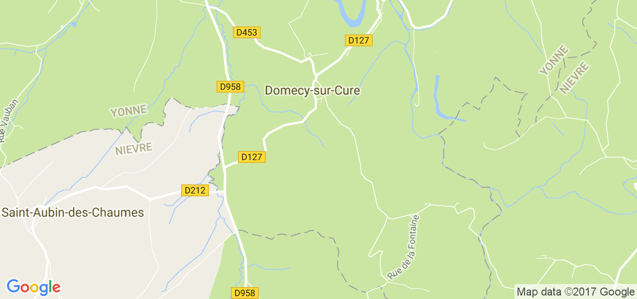 map de la ville de Domecy-sur-Cure