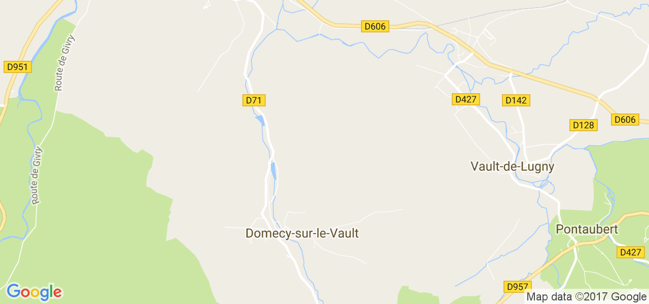 map de la ville de Domecy-sur-le-Vault