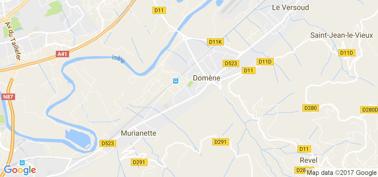 map de la ville de Domène