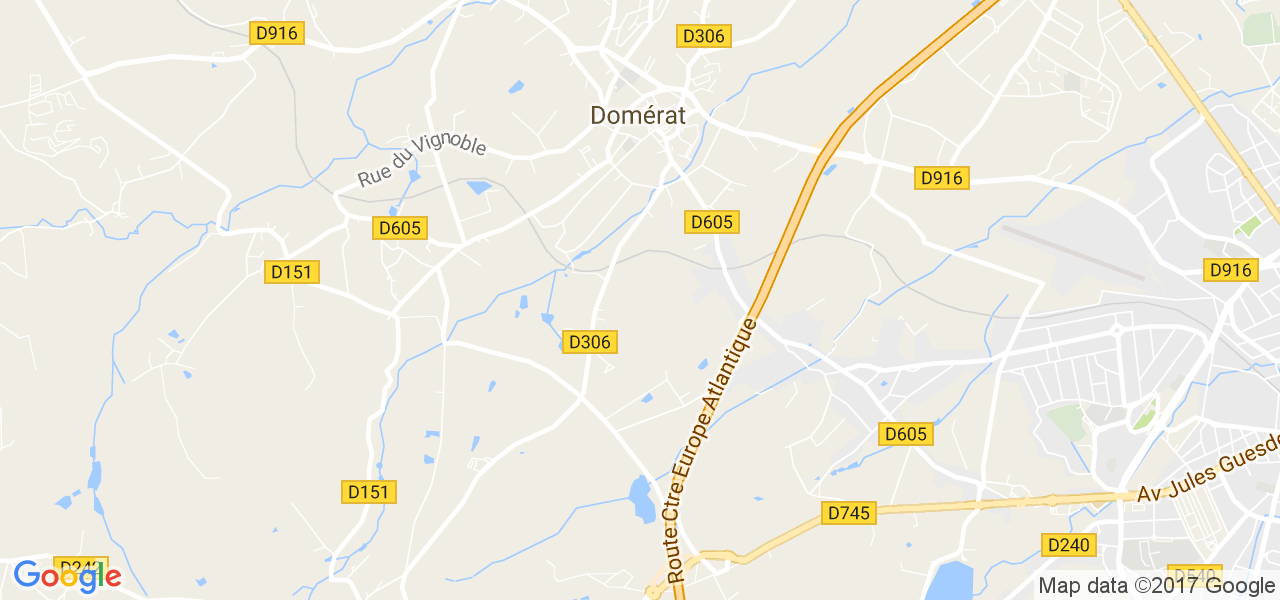 map de la ville de Domérat