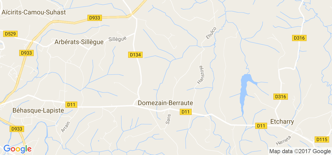 map de la ville de Domezain-Berraute