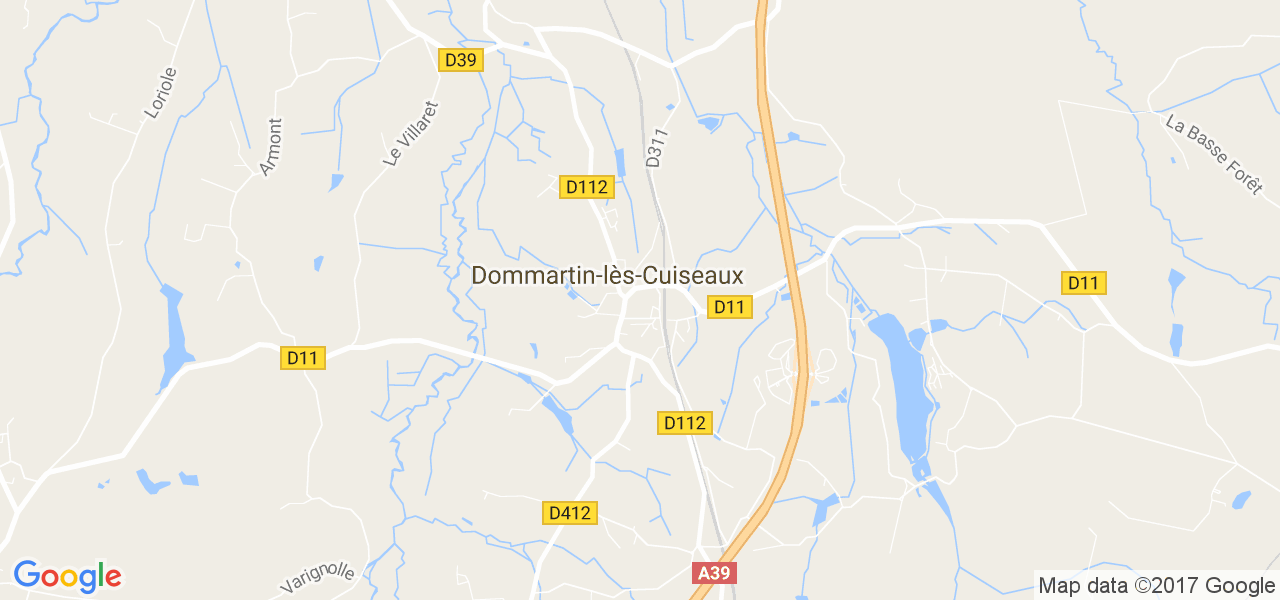 map de la ville de Dommartin-lès-Cuiseaux