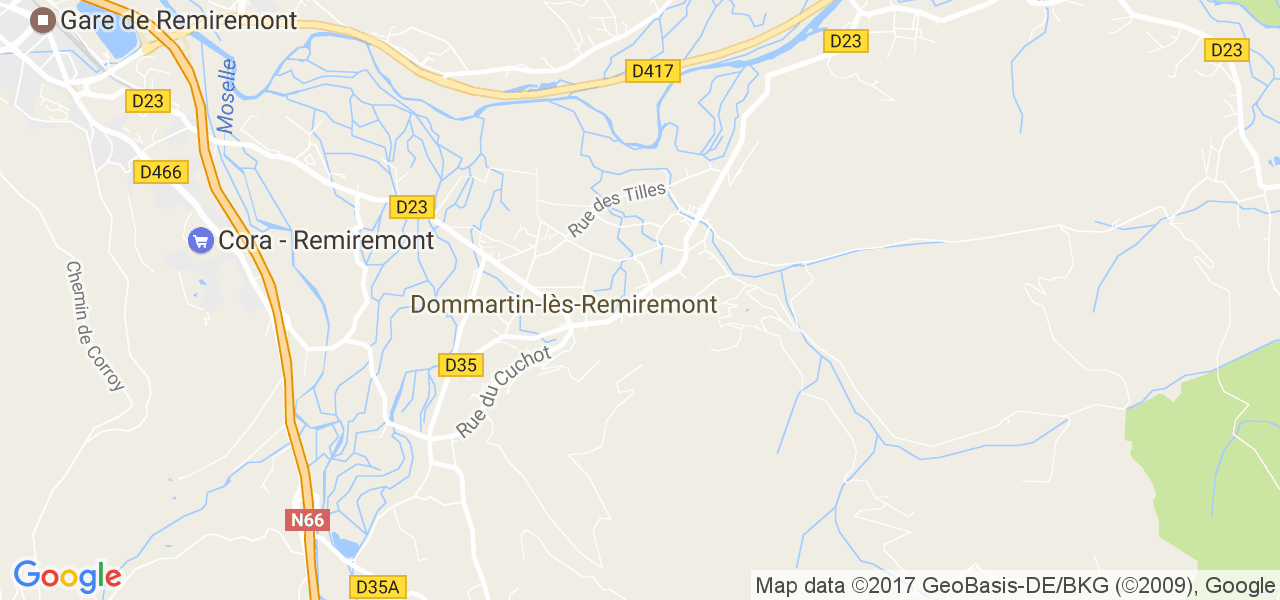 map de la ville de Dommartin-lès-Remiremont