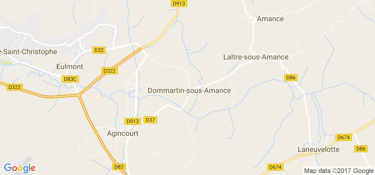 map de la ville de Dommartin-sous-Amance