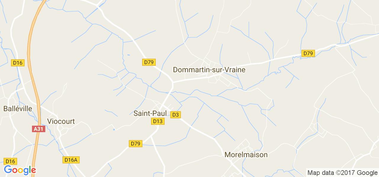 map de la ville de Dommartin-sur-Vraine