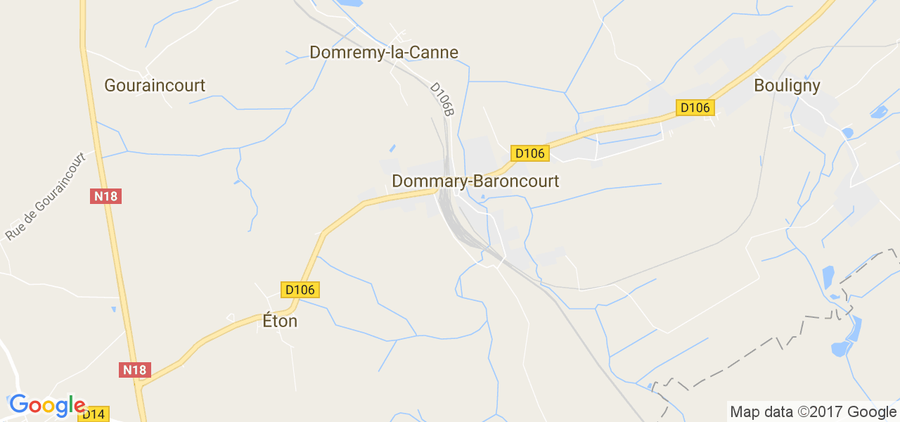 map de la ville de Dommary-Baroncourt