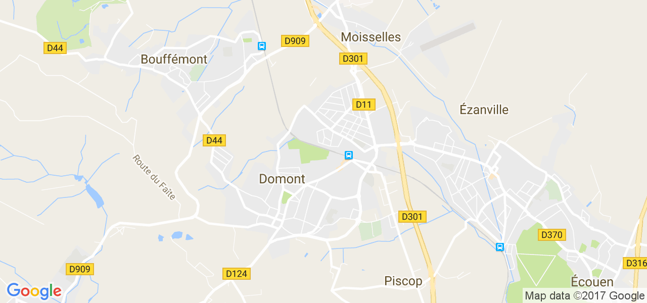 map de la ville de Domont